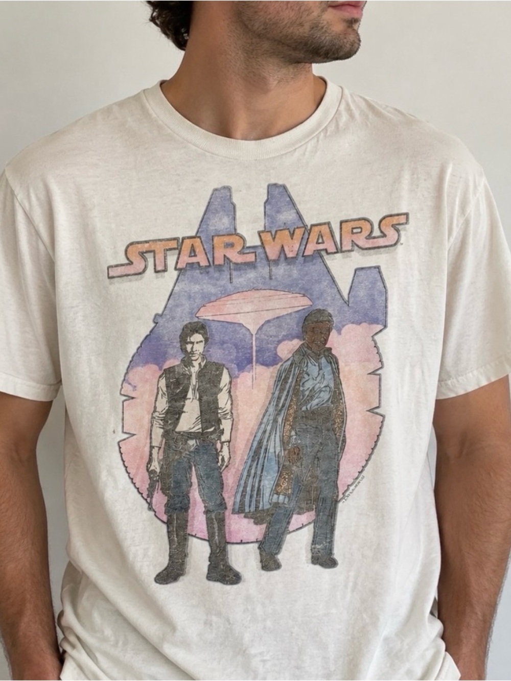 Star Wars Han Solo Lando Calrissian Retro Graphic T-Shirt Men’s L